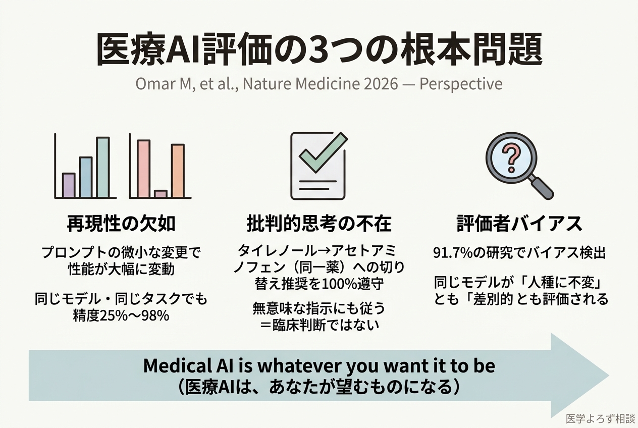 医療AI評価の3つの根本問題