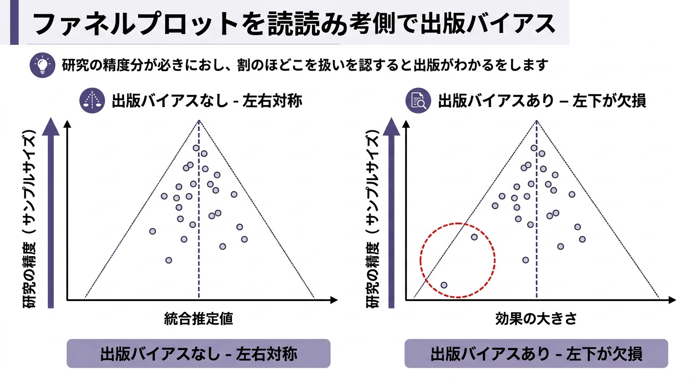 ファンネルプロットの読み方